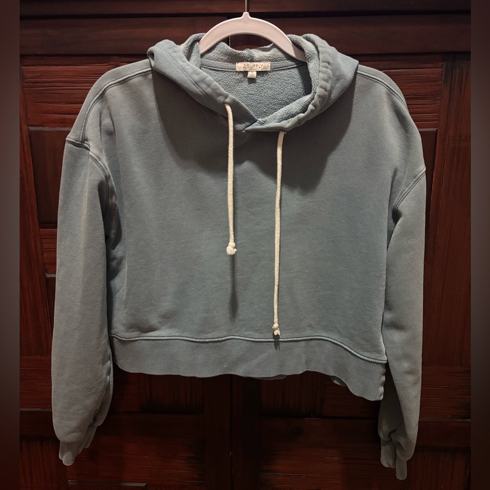 Z Supply slate blue Cropped Hoodie